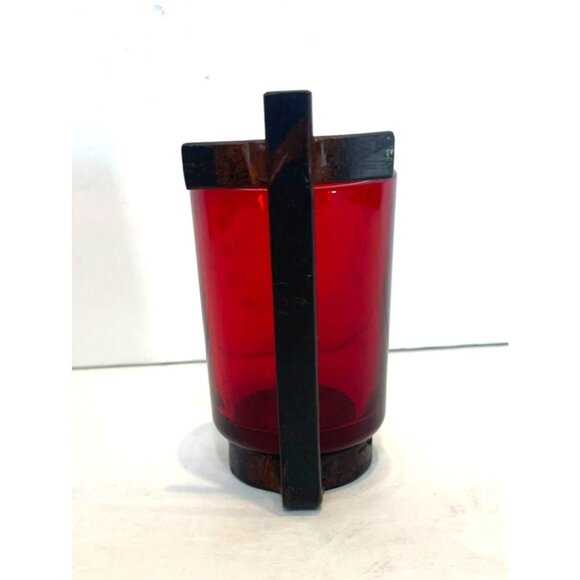 Jan Barboglio House Blessing Cross Red Votive Candle Large 5" High 2.5" Diameter - Picture 1 of 7